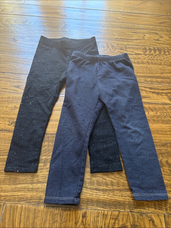 Cat & Jack Other - Cat & Jack Girls' Navy and Black Sparkle Stretch Leggings - Pack of 2
